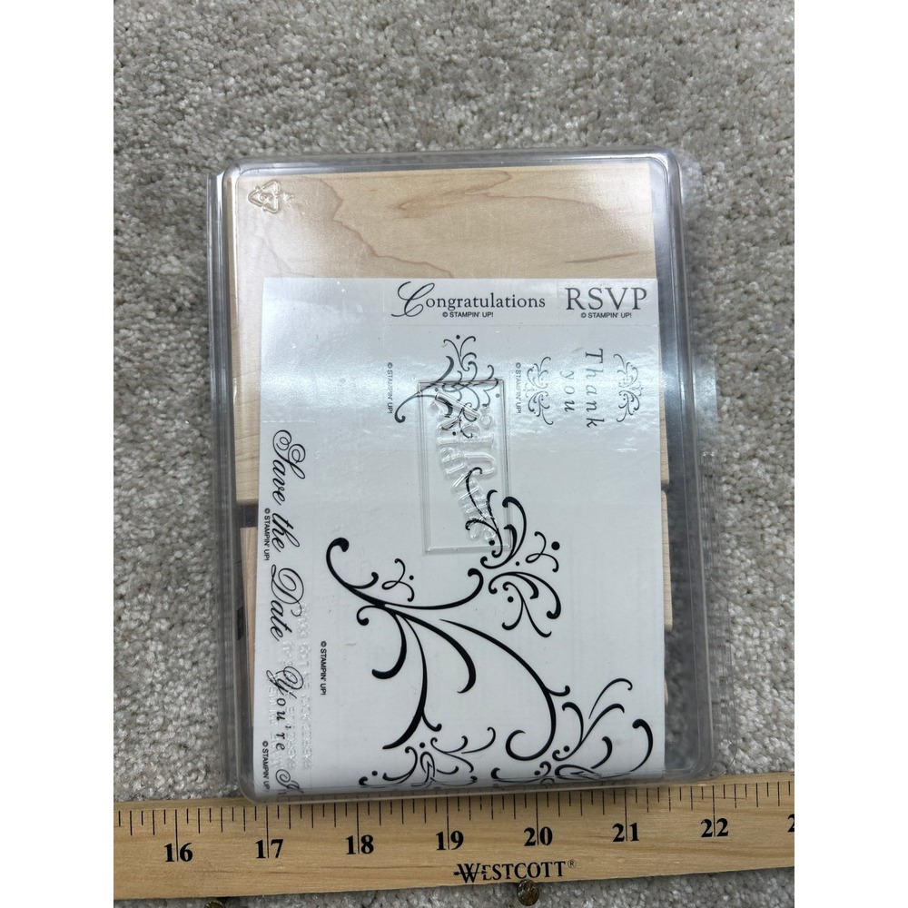 Stampin Up Wedding Sweet Wood Mount Rubber Stamp Set Shelli Signature 7pc